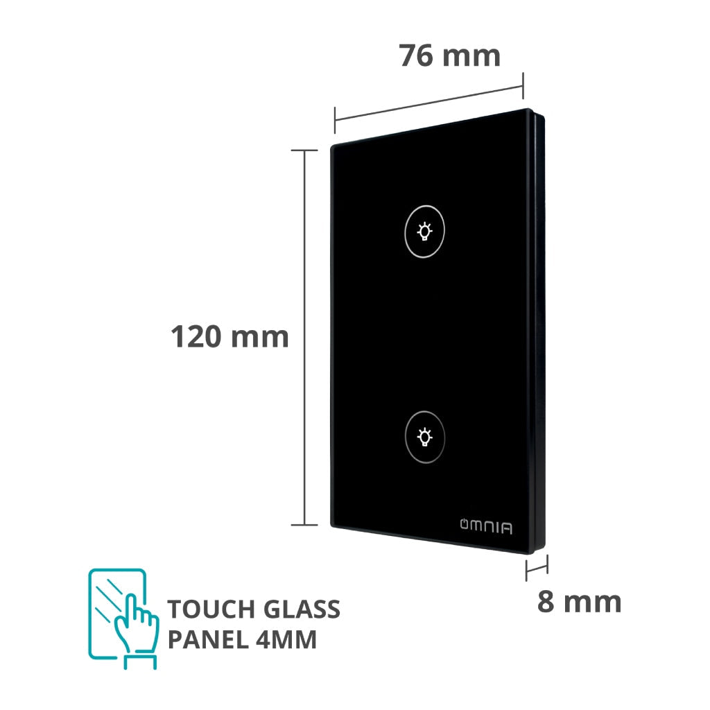 Omnia Interruptor Inteligente Híbrido Wifi/rf 2 Vías