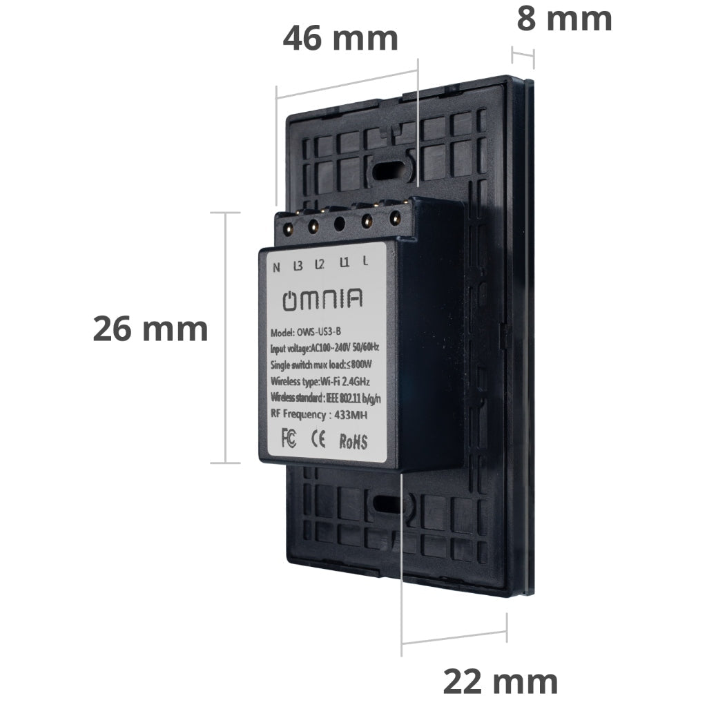 Omnia Interruptor Inteligente Híbrido Wifi/rf 2 Vías