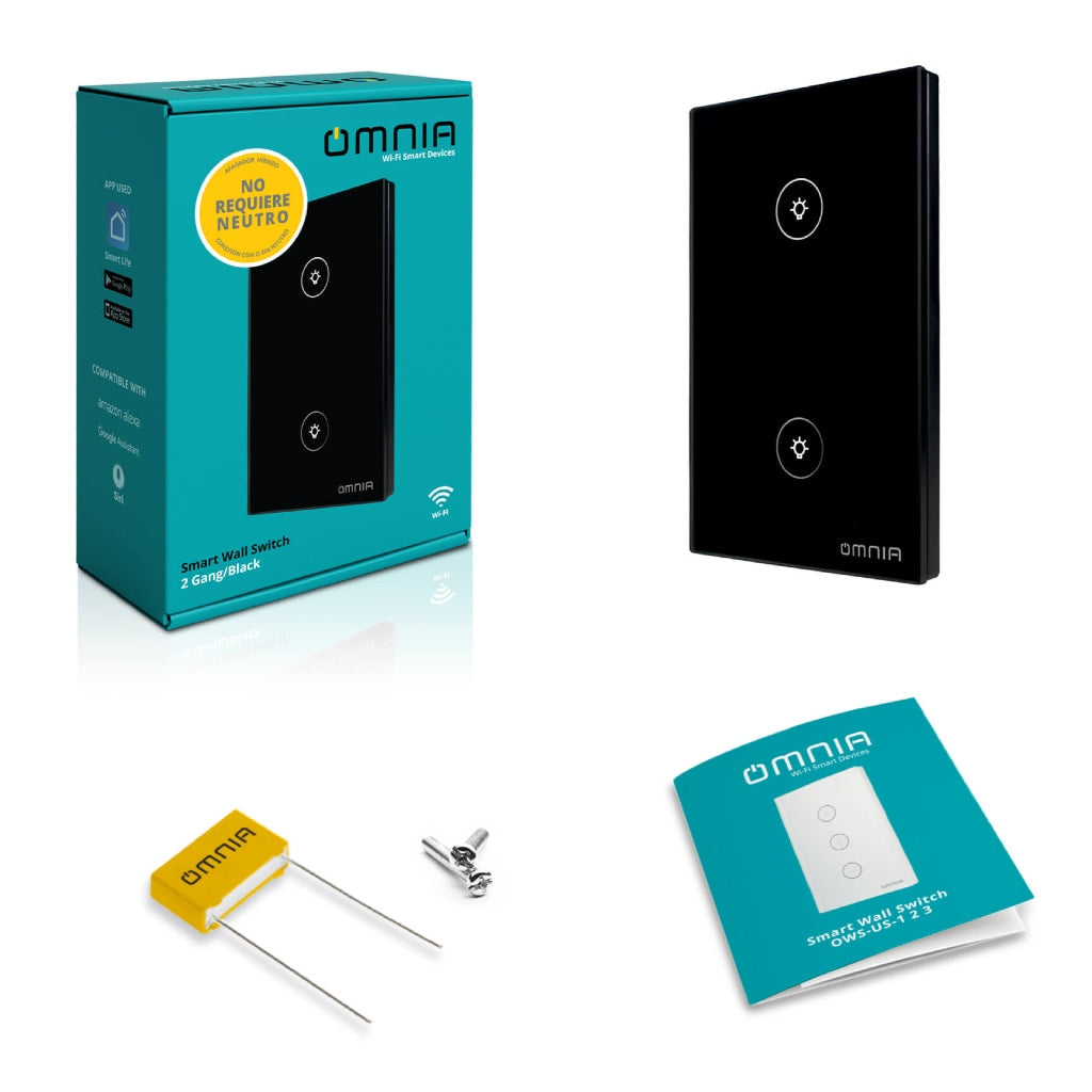 Omnia Interruptor Inteligente Híbrido Wifi/rf 2 Vías