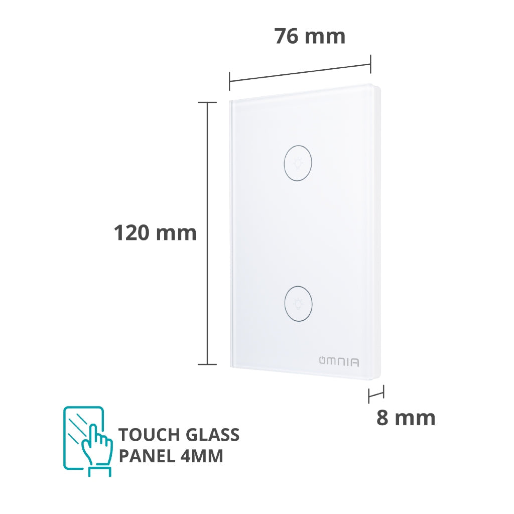 Omnia Interruptor Inteligente Híbrido Wifi/rf 2 Vías