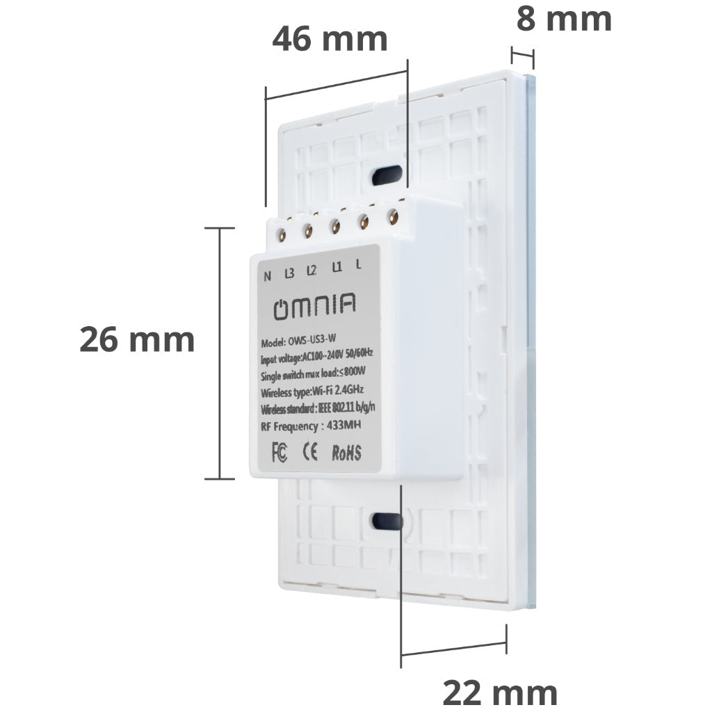 Omnia Interruptor Inteligente Híbrido Wifi/rf 2 Vías