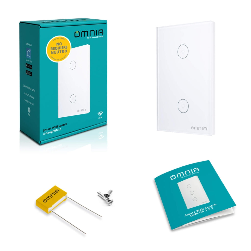 Omnia Interruptor Inteligente Híbrido Wifi/rf 2 Vías