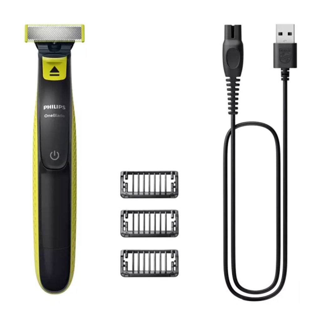 Philips Afeitadora Inalámbrica Recargable con 3 Peines Rostro Oneblade (qp272410)