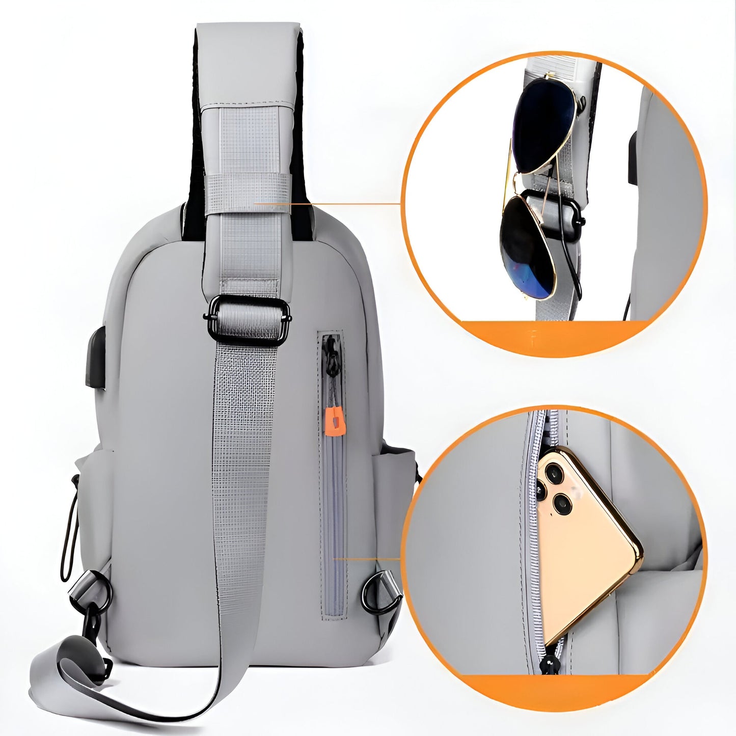 Miomu Bolso Multiuso de Hombro con Puerto de Carga USB