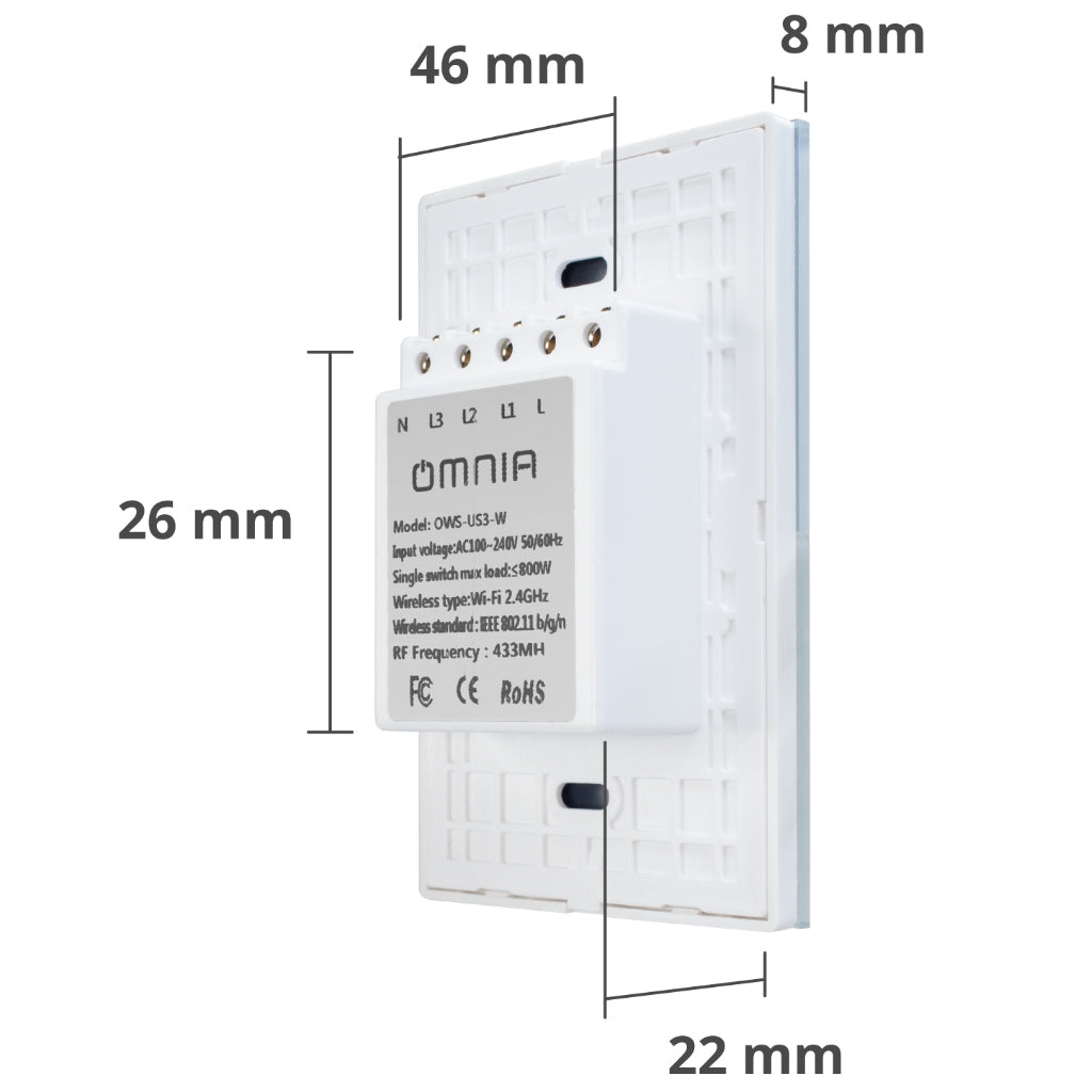 Omnia Interruptor Inteligente Híbrido Wifi/rf 1 Vía