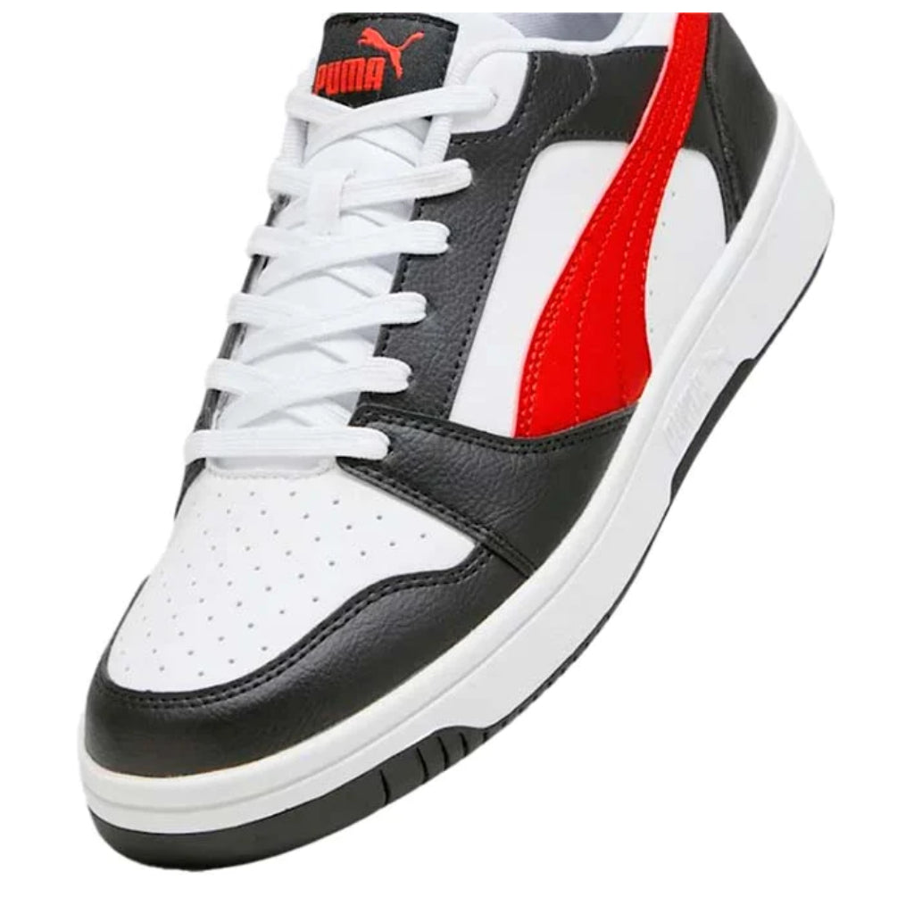 Puma Tenis Rebound V6 Low Negro/Rojo, para Hombre