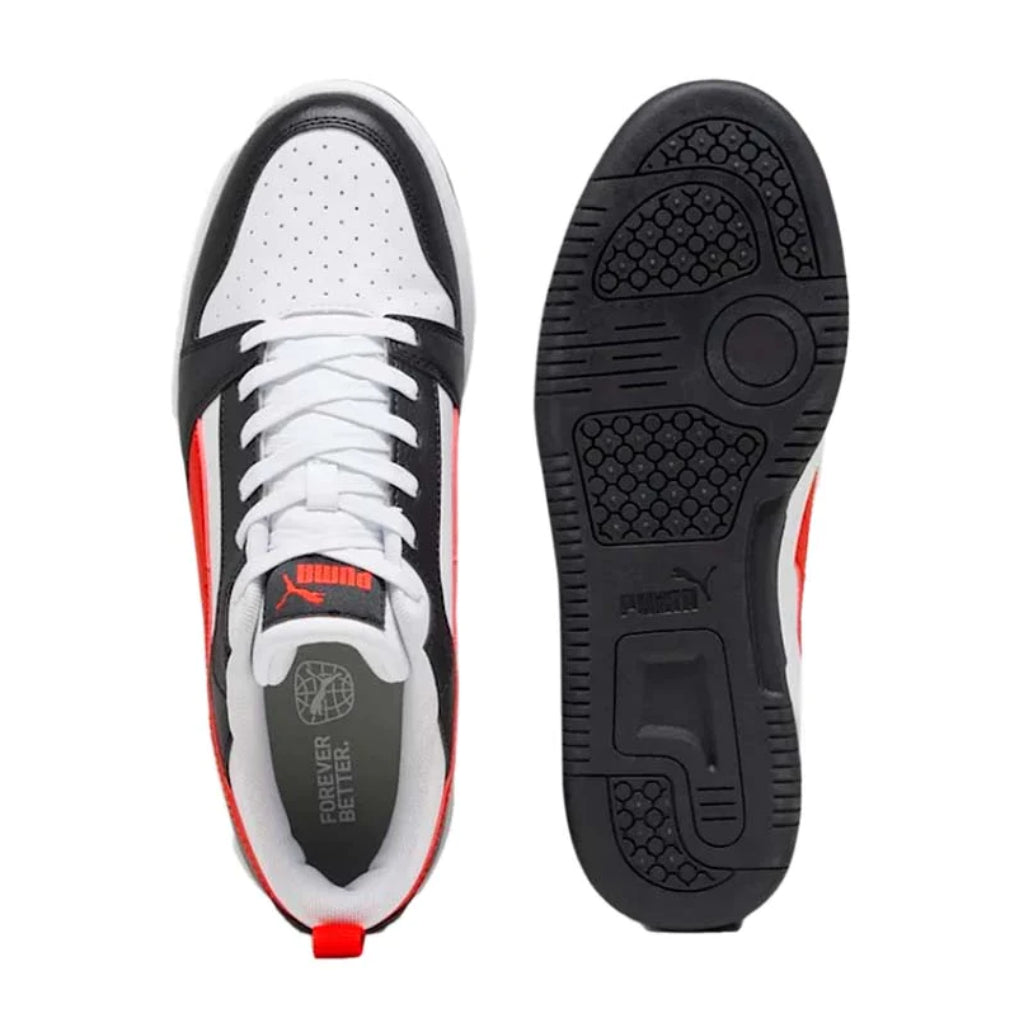Puma Tenis Rebound V6 Low Negro/Rojo, para Hombre